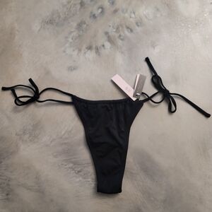 Victoria's Secret Black Adjustable Thong Bikini Bottom